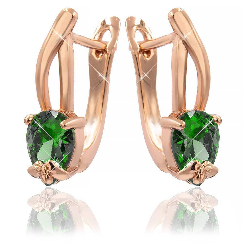 

Серьги классические — позолота, зеленый