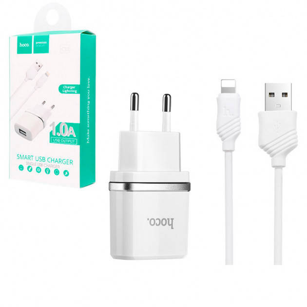 

Комплект СЗУ HOCO С11 1A1USB + Lightning