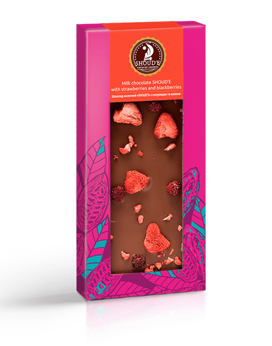 

Шоколад Shoud`e молочный с клубникой и ежевикой 100гр
