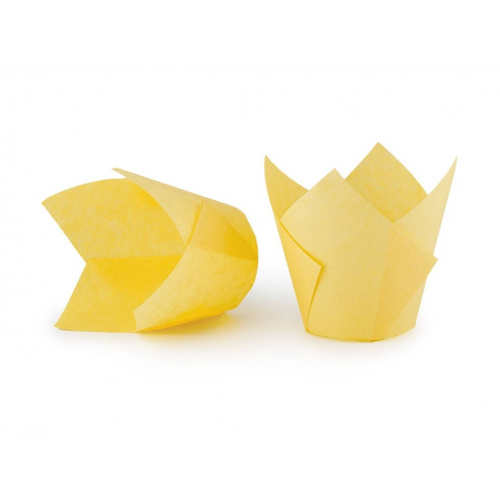 

Формочки тюльпан ТЛ-140 (d=50мм, h=50/75мм) жовтий п. P.S. 40 г/м.кв. (150 шт.), Желтый