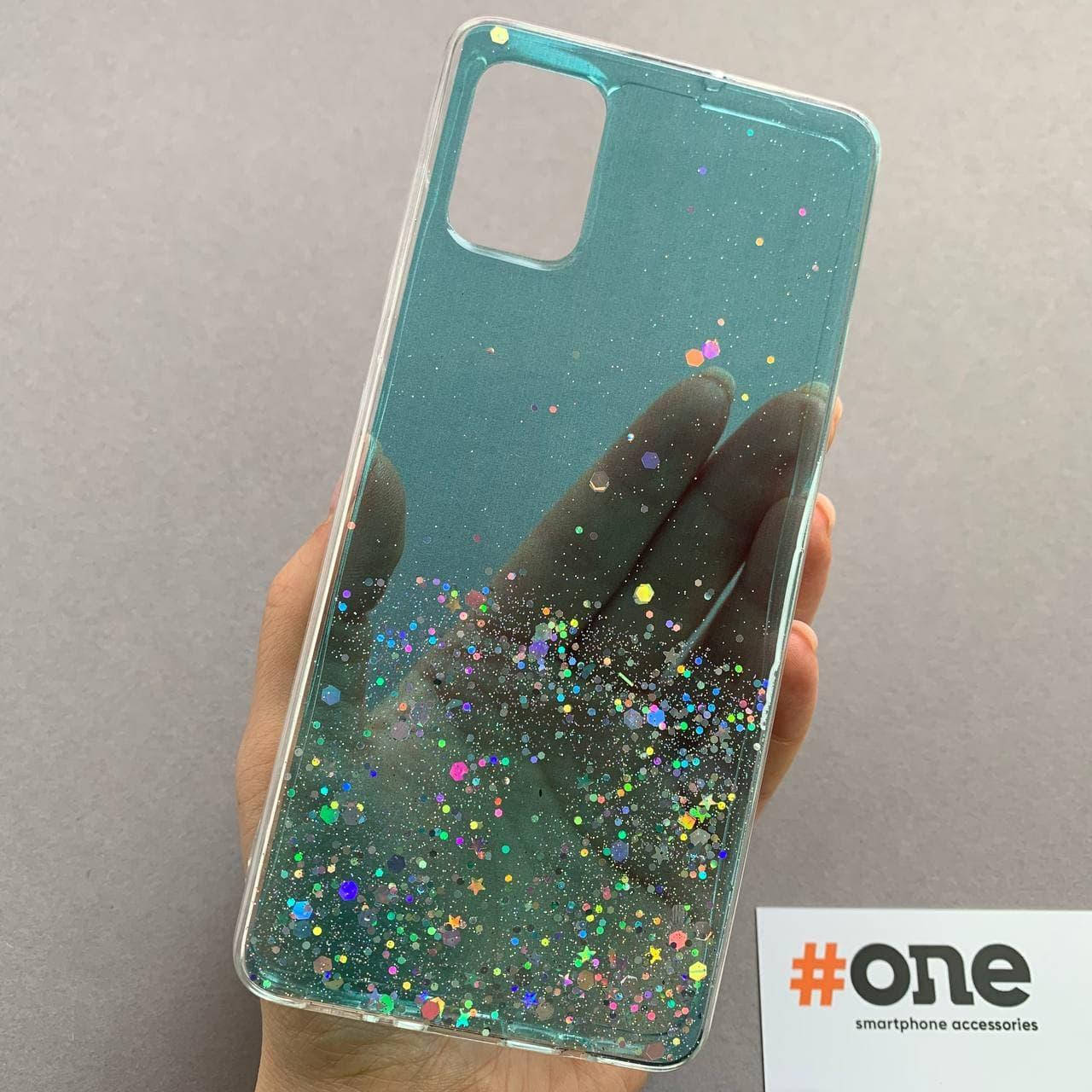 

Чехол для Samsung Galaxy A51 накладка блестящая со звездочками чехол на телефон самсунг а51 бирюзовый R5U
