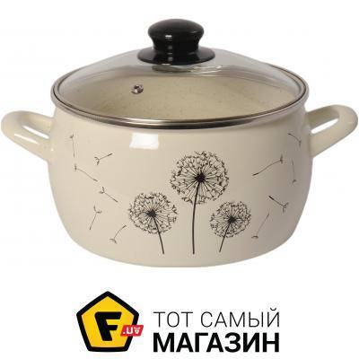 

Кастрюля 4 все виды плит Metrot Кастрюля Одуванчик 4 л бежевый -, покрытие эмалированное