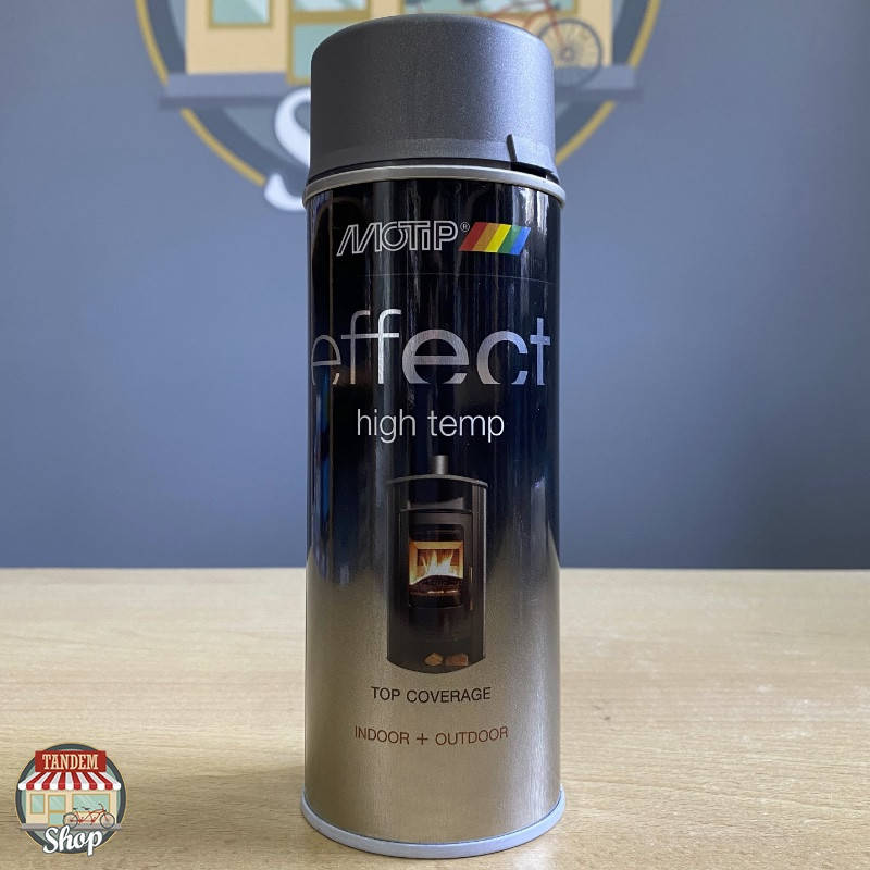 

Краска (эмаль) высокотемпературная до 800°С Motip Deco Effect High Temp, 400 мл Аэрозоль Темный антрацит