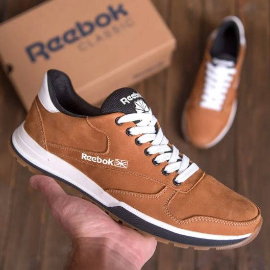 

Мужские кожаные кроссовки Reebok весна/осень (натуральная кожа) коричневые. Размер: 40, 41, 42, 43, 44, 45, Рыжий