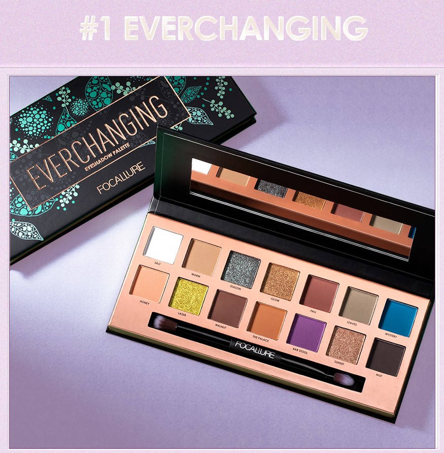 

Палетка теней для век Focallure Everchanging Shadow Palette, 14 оттенков