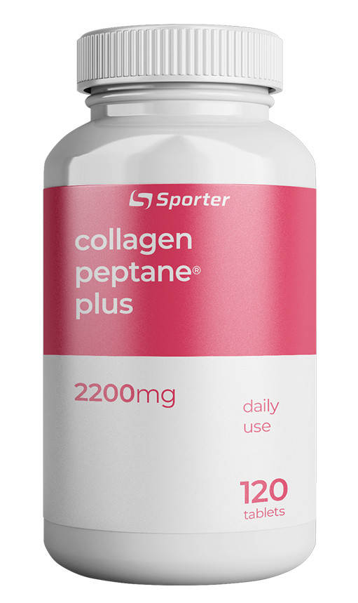 

Коллаген в капсулах Sporter Collagen 2200 peptane plus 120 tab.