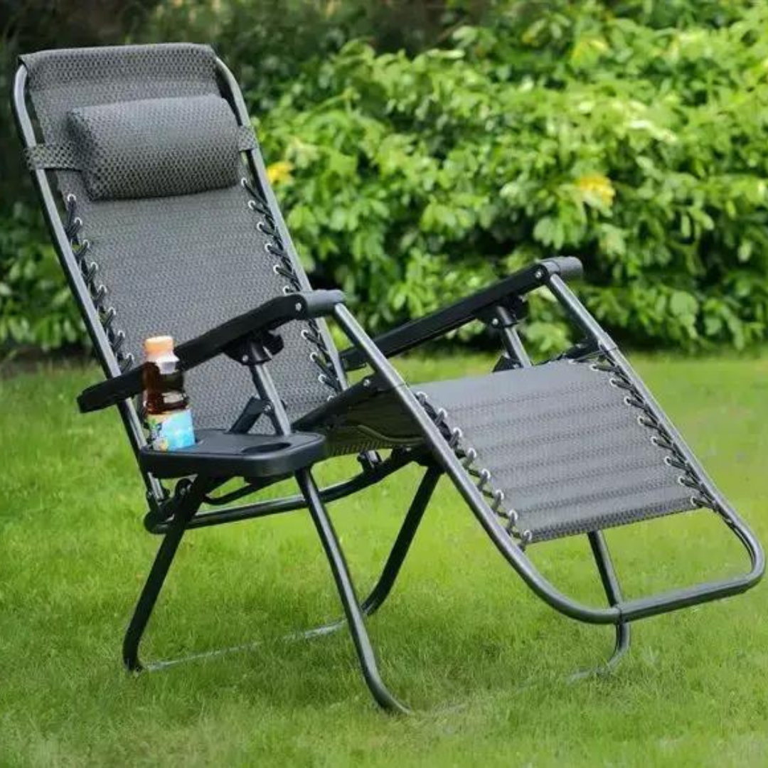 

Шезлонг лежак SP-167A черный Садовый пляжный для сада и дома 180см для отдыха