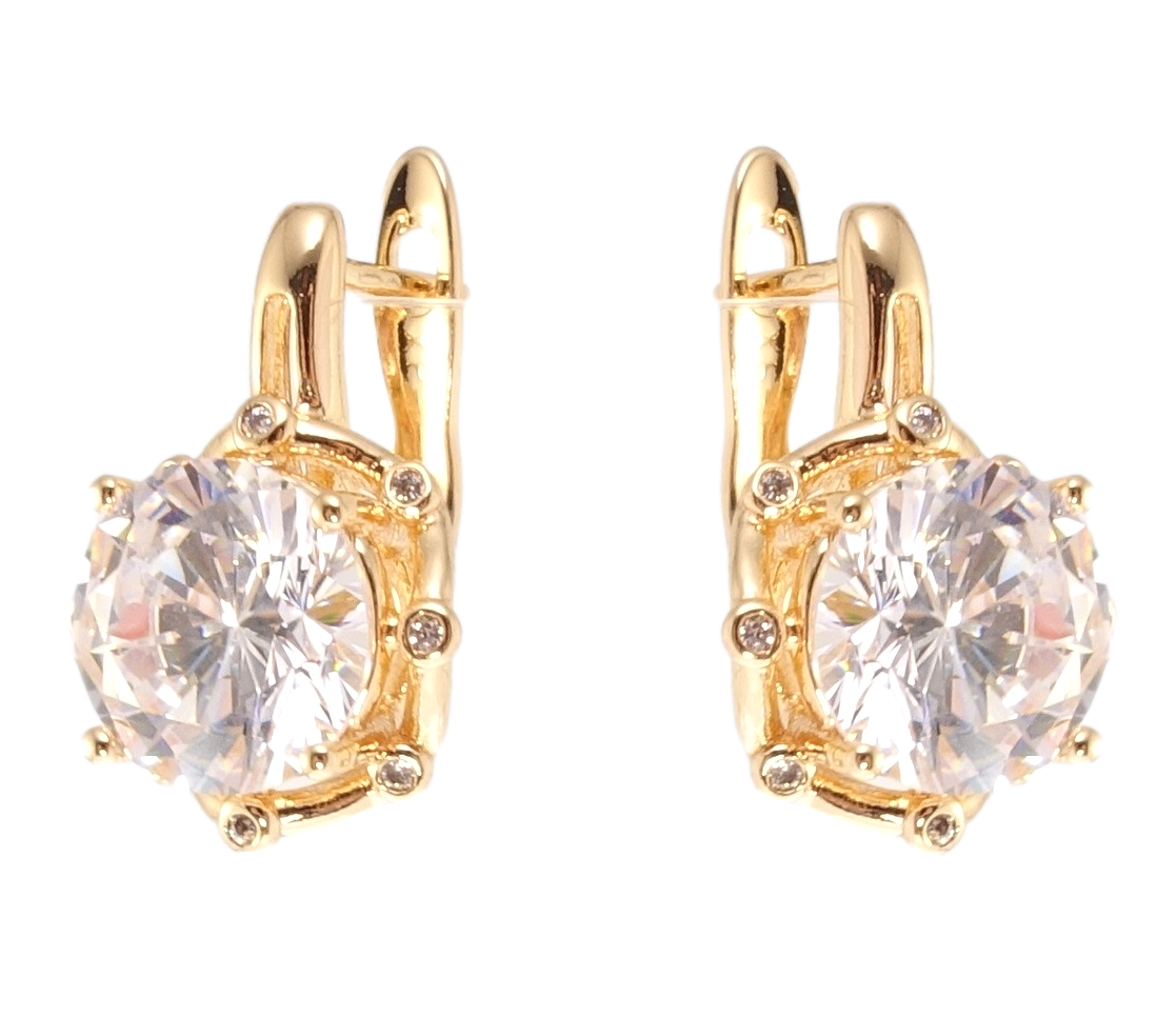 

Серьги Xuping M&L желтый оттенок английский замок "Вставка цирконий"