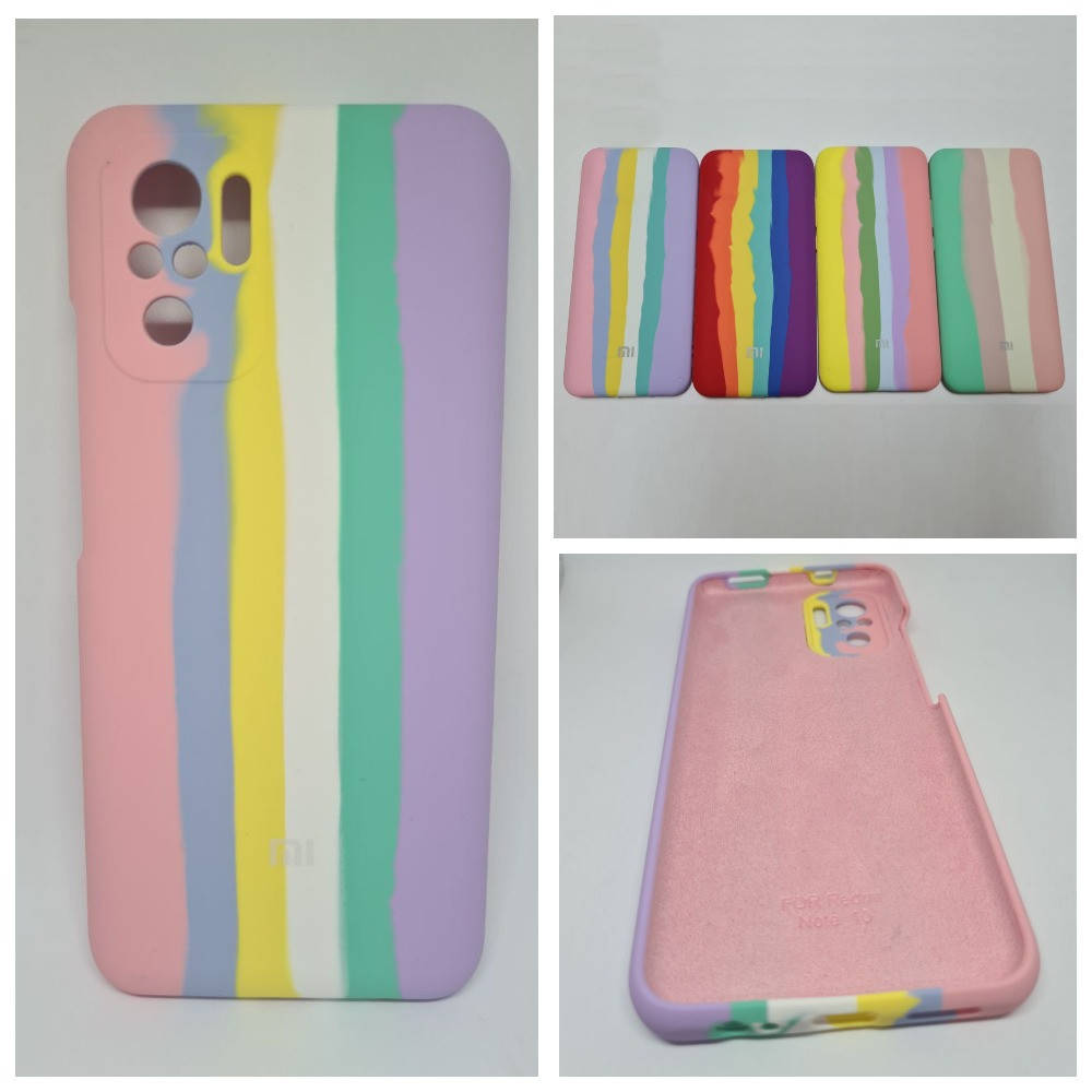 

Чехол накладка Silicone Case Радуга для Xiaomi Redmi Note 10 / Note 10s, Разные цвета
