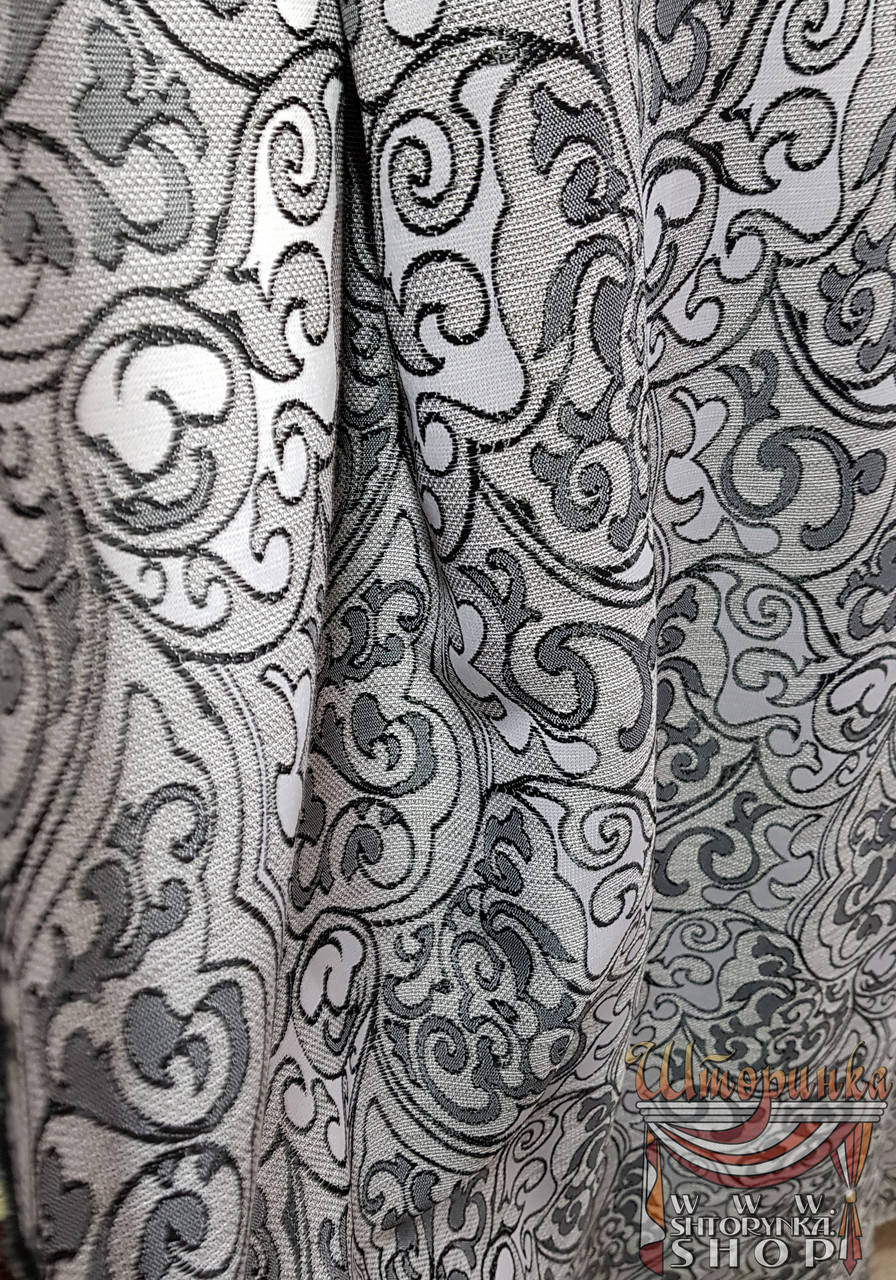 

Штора. Основа мішковина., Черный