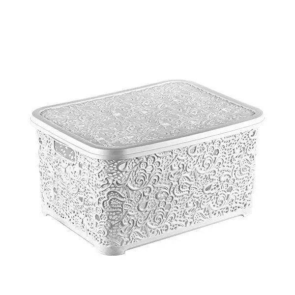 

Корзинка "АЖУР" 10л с крышкой, белый