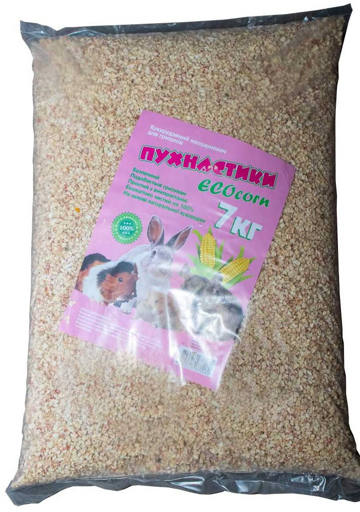 

Кукурузный наполнитель для грызунов Пухнастики ECOcorn 7 кг