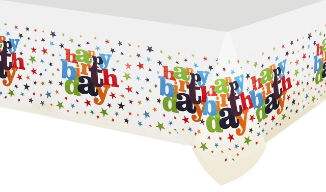 

Скатерть детская полиэтиленовая " Happy Birthday звёзды "