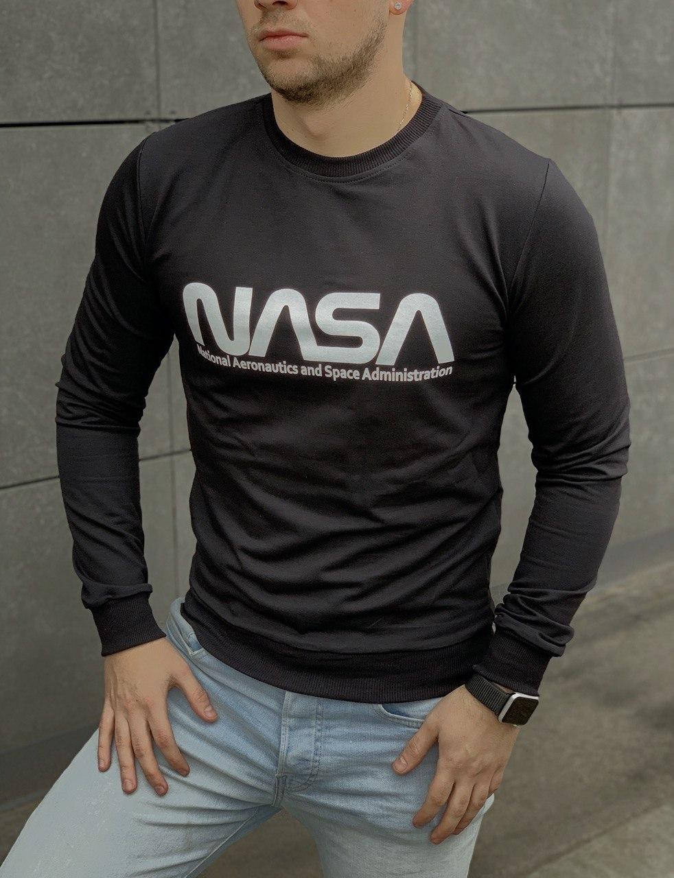 

Мужской чёрный свитшот Наса (Nasa) / Свитшоты весна-осень, Черный