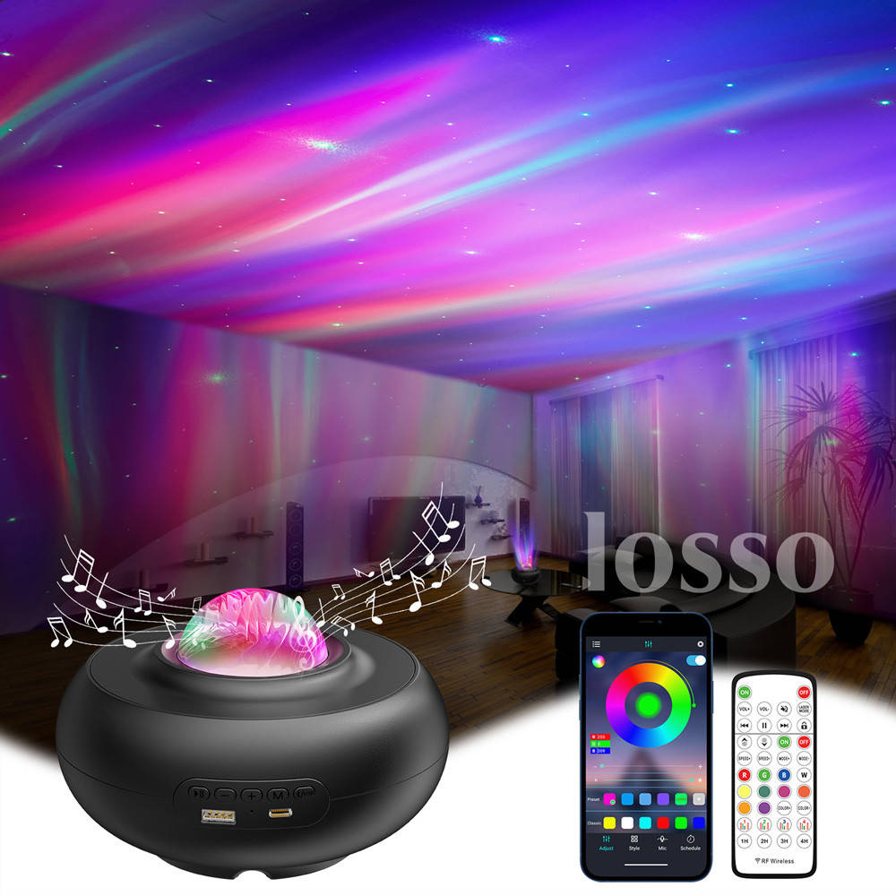 

Лазерный проектор звёздного неба LOSSO "Северное сияние" чёрный, Черный