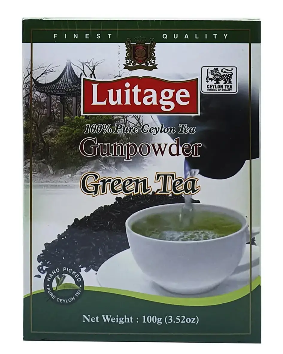 

Чай зеленый цейлонский листовой Luitage Gun Powder 100 грамм