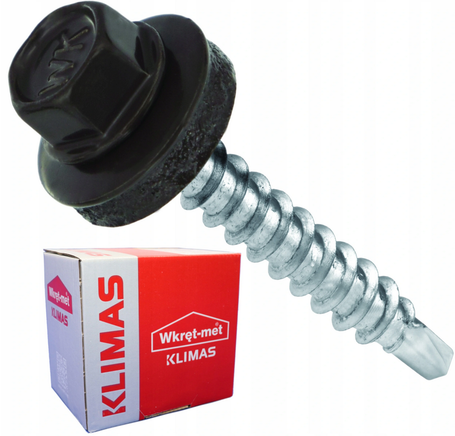 

Кровельные саморезы для профнастила и металлочерепицы к дереву 4,8х55 мм Wkret-Met WFD Польша RAL 8019