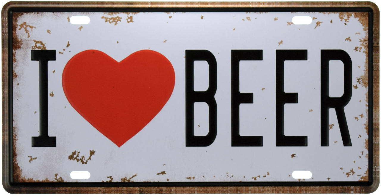 

Металлическая табличка "Я Люблю Пиво / I Love Beer" (ms-00886)