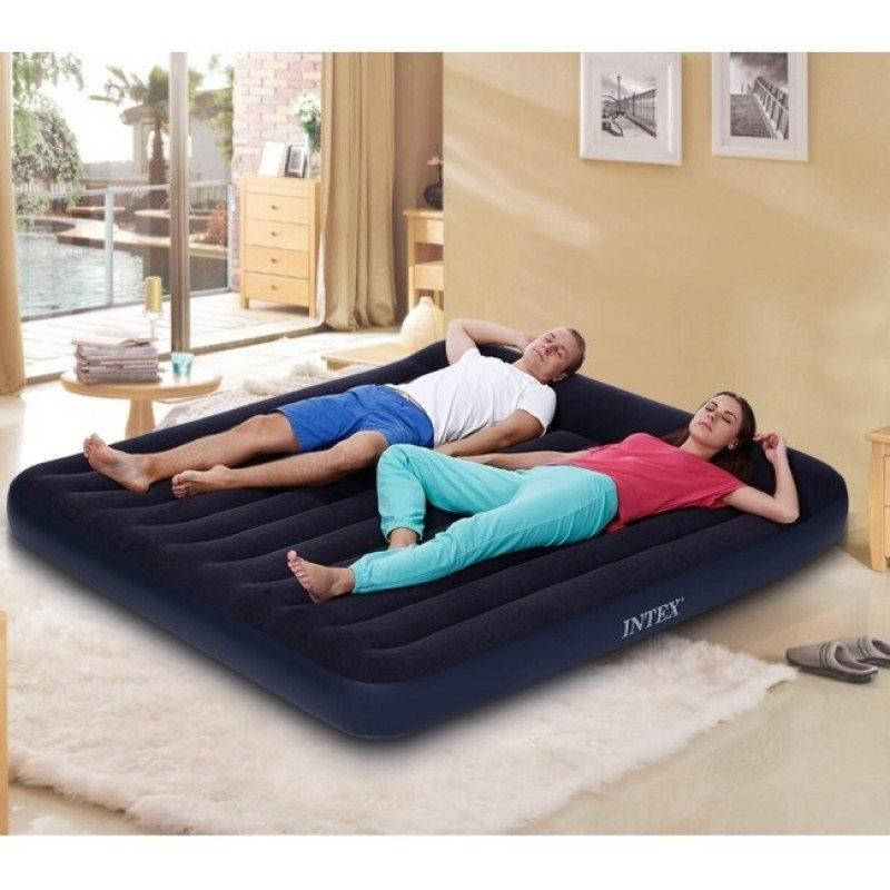 

Велюровая кровать-матрас с подголовником, INTEX 64144, 183-203-25 см, черный