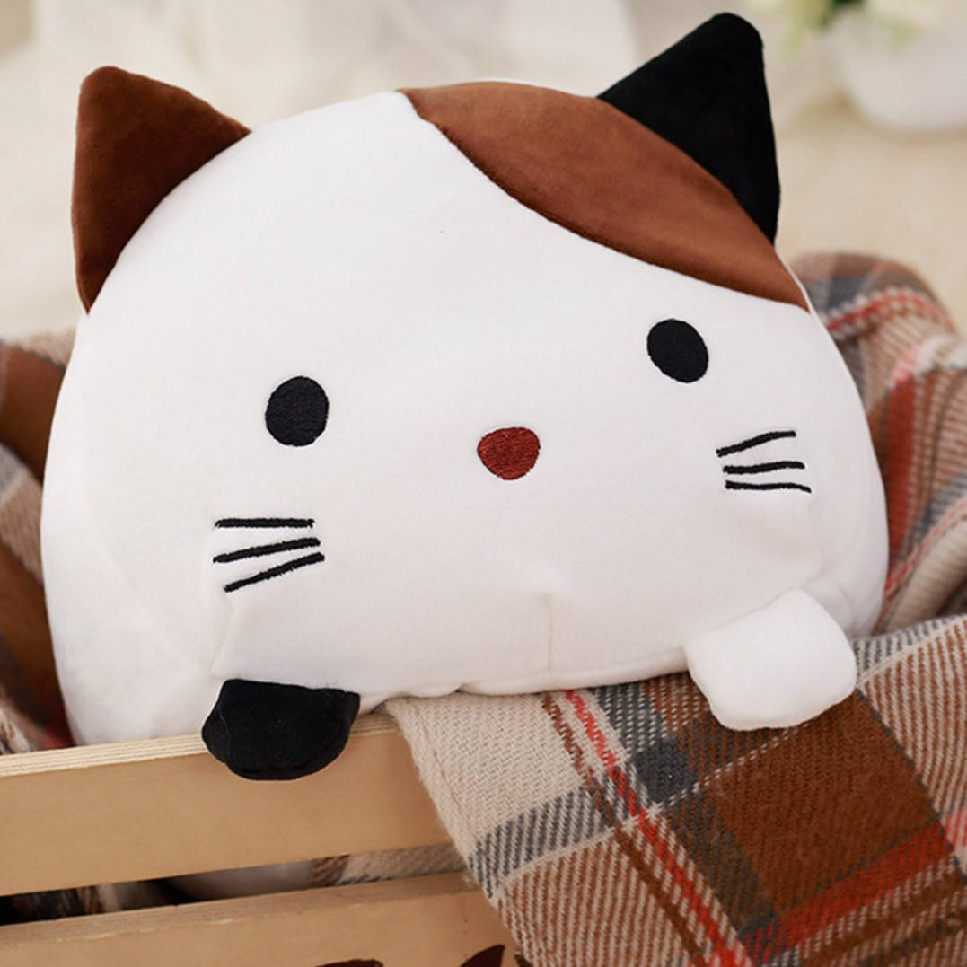 

Мягкая игрушка подушка кот круглый, Белый