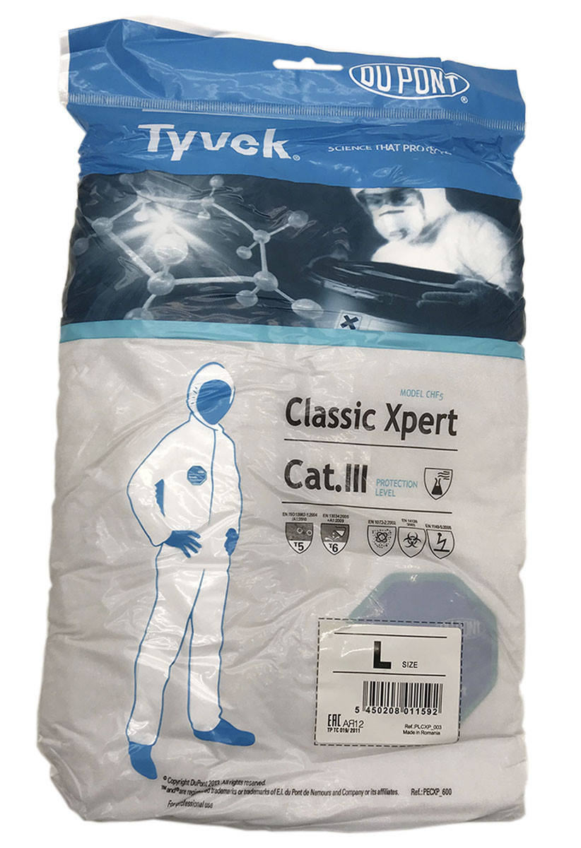

Комбинезон защитный DuPont Tyvek Classic Xpert Cat.lll размер L 174-182 см