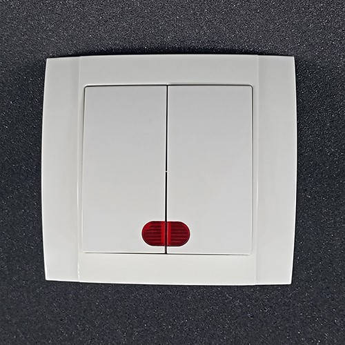 

Выключатель двойной внутренний с подсветкой Yaweitai YW-2502 Белый