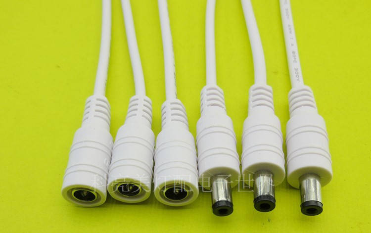

DC-DC кабель , разъем питания (Папа-Мама) 5.5x 2.1mm белый, без фиксации