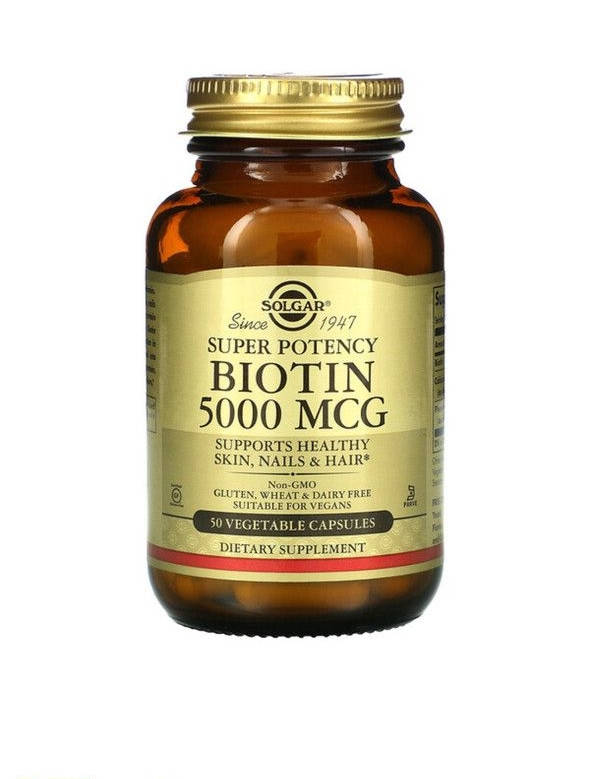 

Биотин 5000 мкг Biotin Солгар 50 капсул