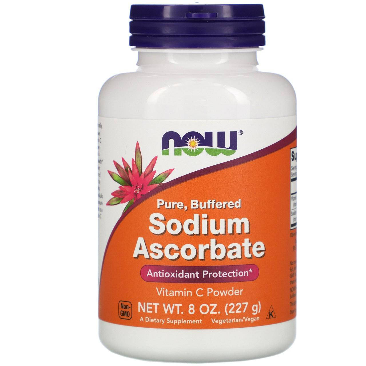 

Now Foods, Sodium Acrorbate (227г), витамин С, vitamin C, вітамін С