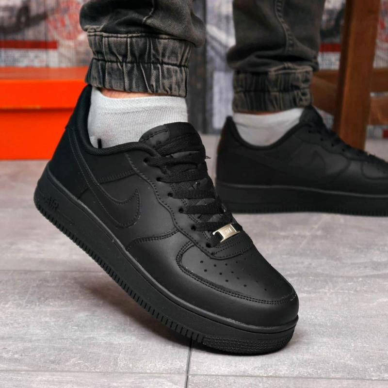 

Мужские кроссовки Nike Air Force 1 Low Black Найк Аир Форс (Форсы черные) 43, Черный