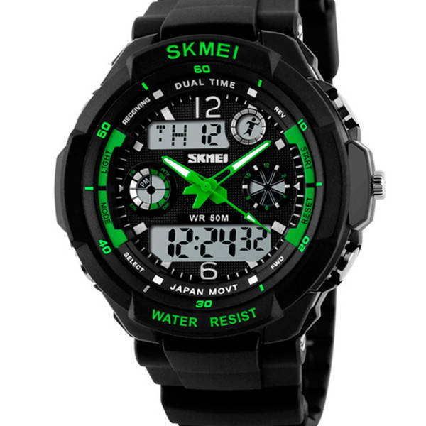 

Мужские спортивные водостойкие кварцевые часы Skmei S-Shock Green 0931