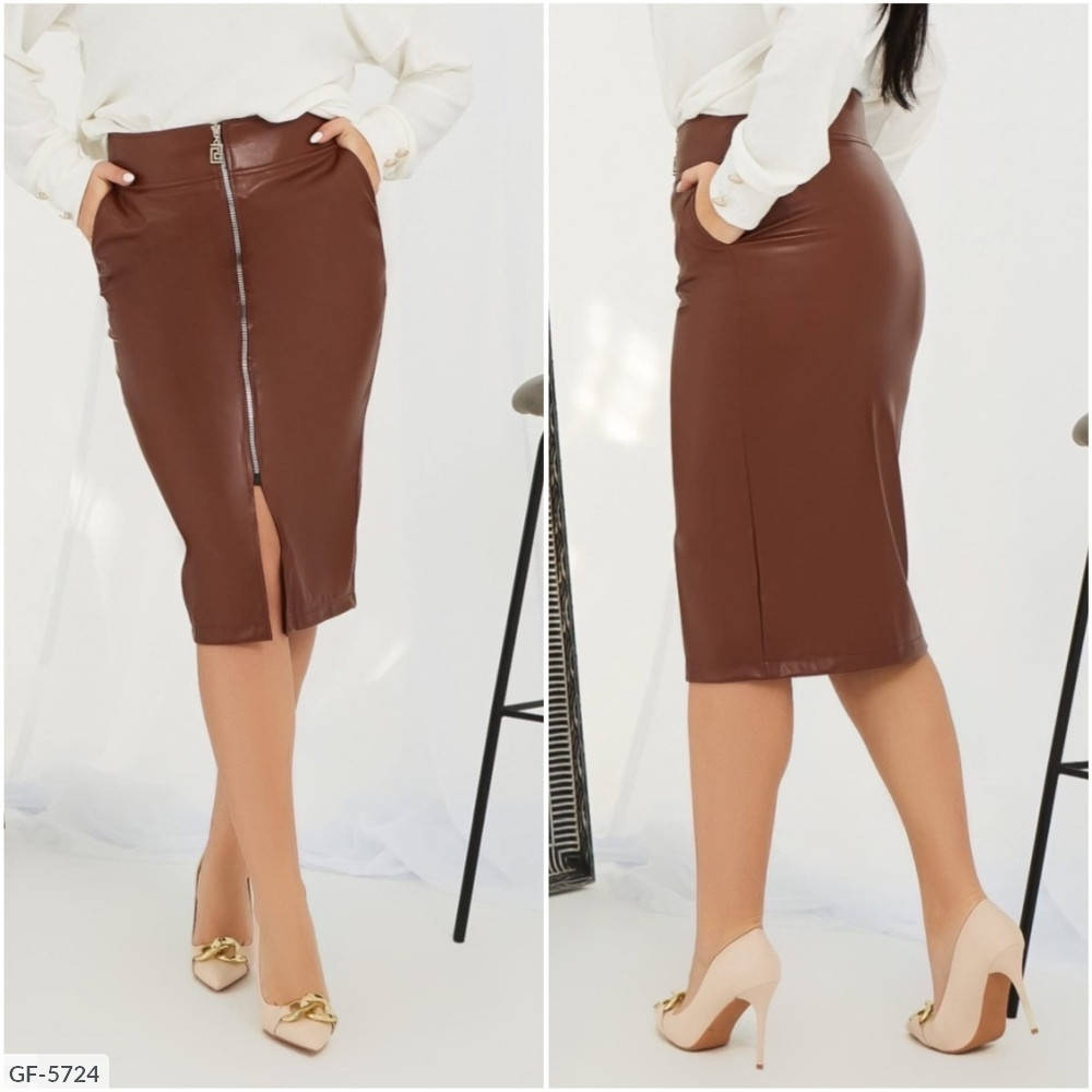 

Юбка карандаш классического кроя из эко-кожи р-ры 50-52,54-56