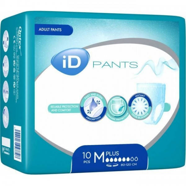 

Подгузники-трусы для взрослых iD Plus M, 10 шт