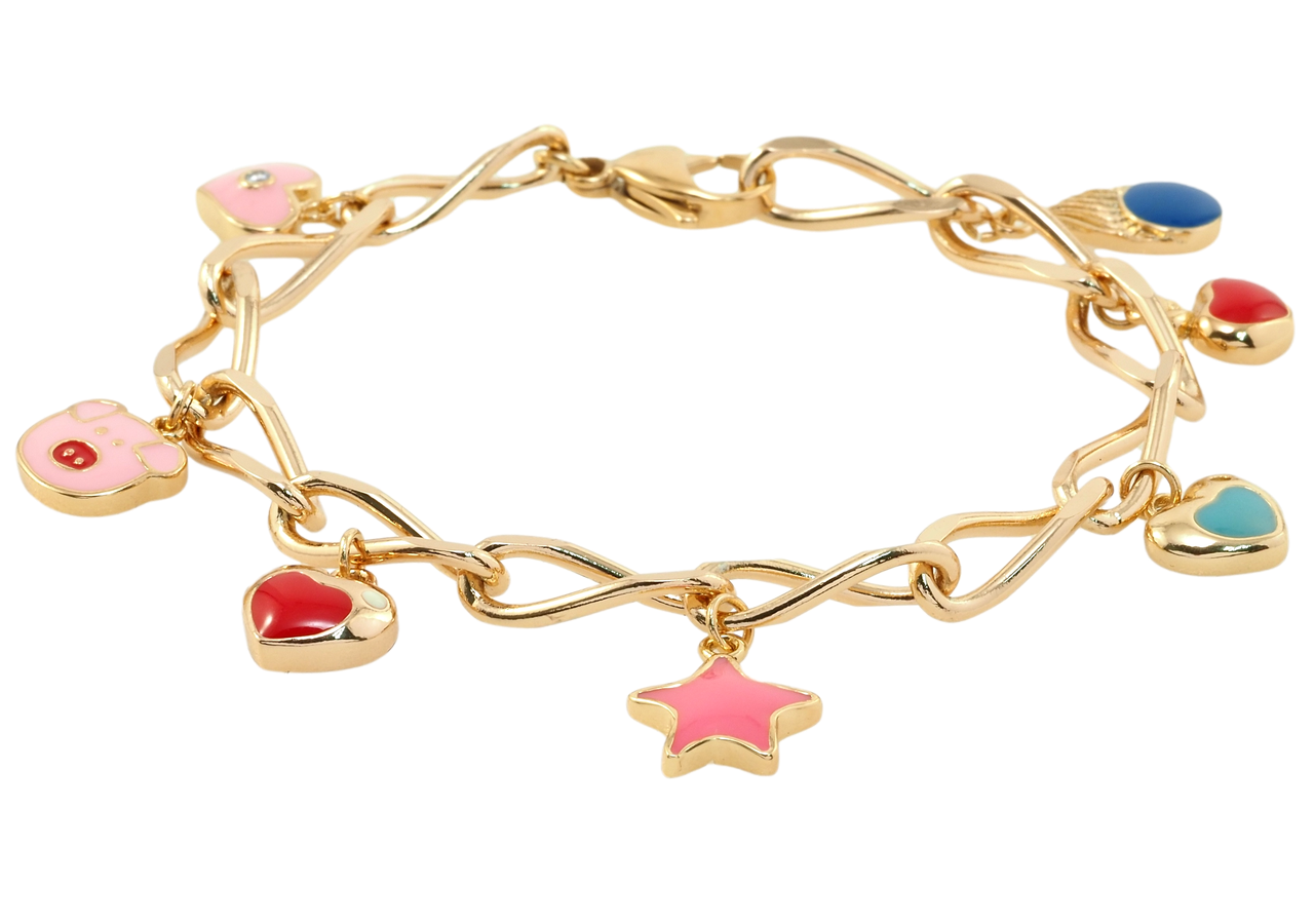 

Браслет Xuping Позолота 18K "Декоративная цепочка с подвесками" длина 19см х 7мм