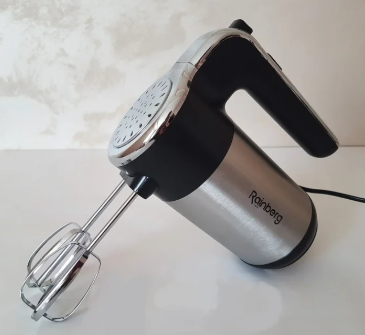 

Ручной кухонный миксер на 5 скоростей 2 насадки 600W Rainberg RB-1012