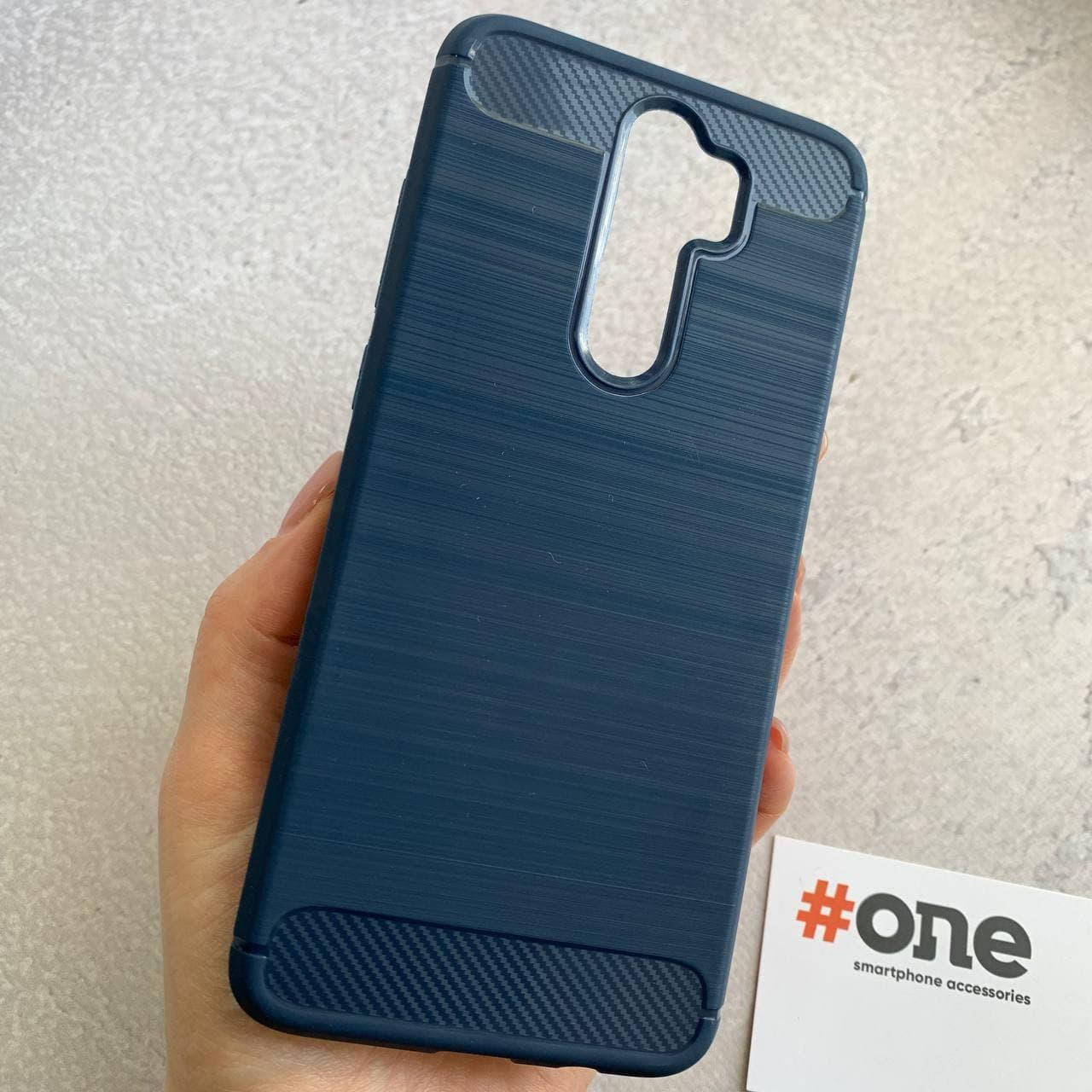 

Чехол для Xiaomi Redmi Note 8 Pro противоударный плотный карбоновый чехол на сяоми нот 8 про синий PLS