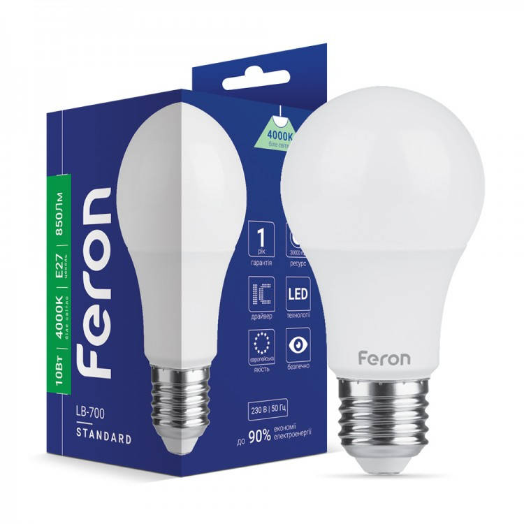 

Светодиодная лампа Feron LB-700 10W E27 4000K