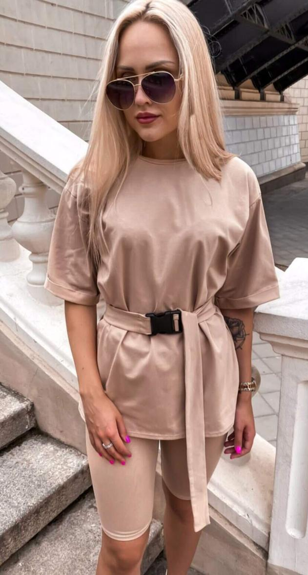 

Стильный женский костюм, ткань "Трикотаж" 44, 46, 48, 50 размер 44, Мокко