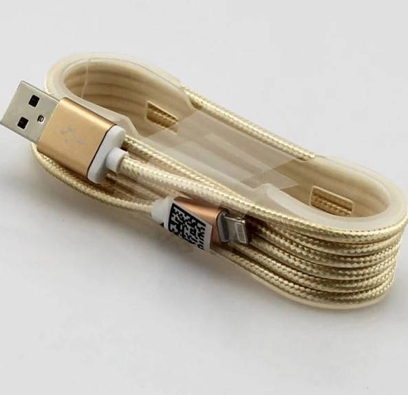 

Кабель Usb iPhone 5/6 ткань 1.4м, цвет - gold