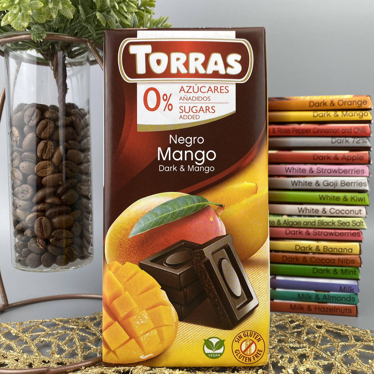 

Шоколад без сахара и глютена чёрный с манго Торрас Torras 0% 75 г