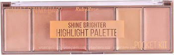 

Палетка хайлайтеров кремовых Ruby Rose Shine Brighter Highlight Palette HB-7510 13.2 г