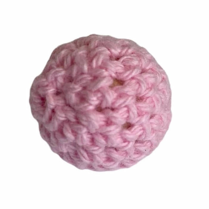 

Вязаная (роза кварц) бусина 16мм