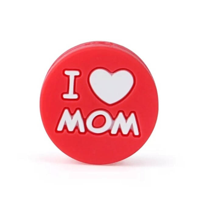 

I❤MOM бусина силиконовая Красный