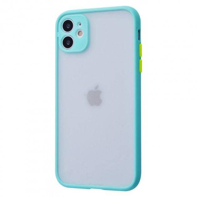 

Противоударный матовый чехол для iPhone 11 Бирюзовый