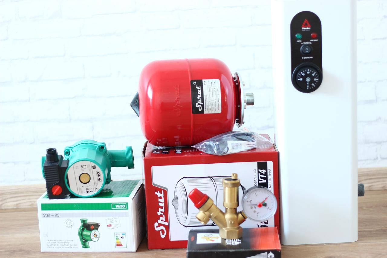 

Котел электрический Tenko Мини 3 кВт с насосом, баком, защитой! На 30-45 м2!, Белый