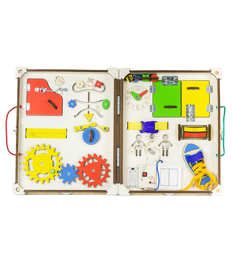 

Детская развивающая доска складная Бизиборд с подсветкой D001 Star, Разные цвета