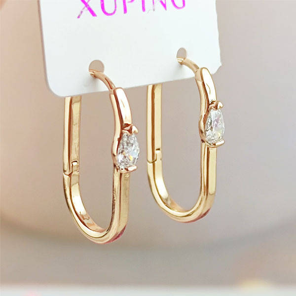 

Серьги Xuping скобы медицинское золото позолота 18К английский замок А/В 1-0983