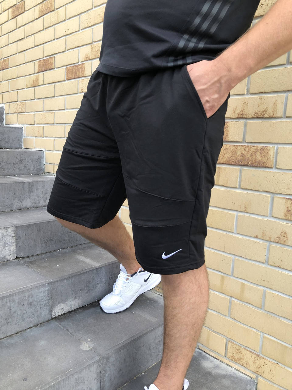 

Шорти літні чорні Nike двонитка, Черный