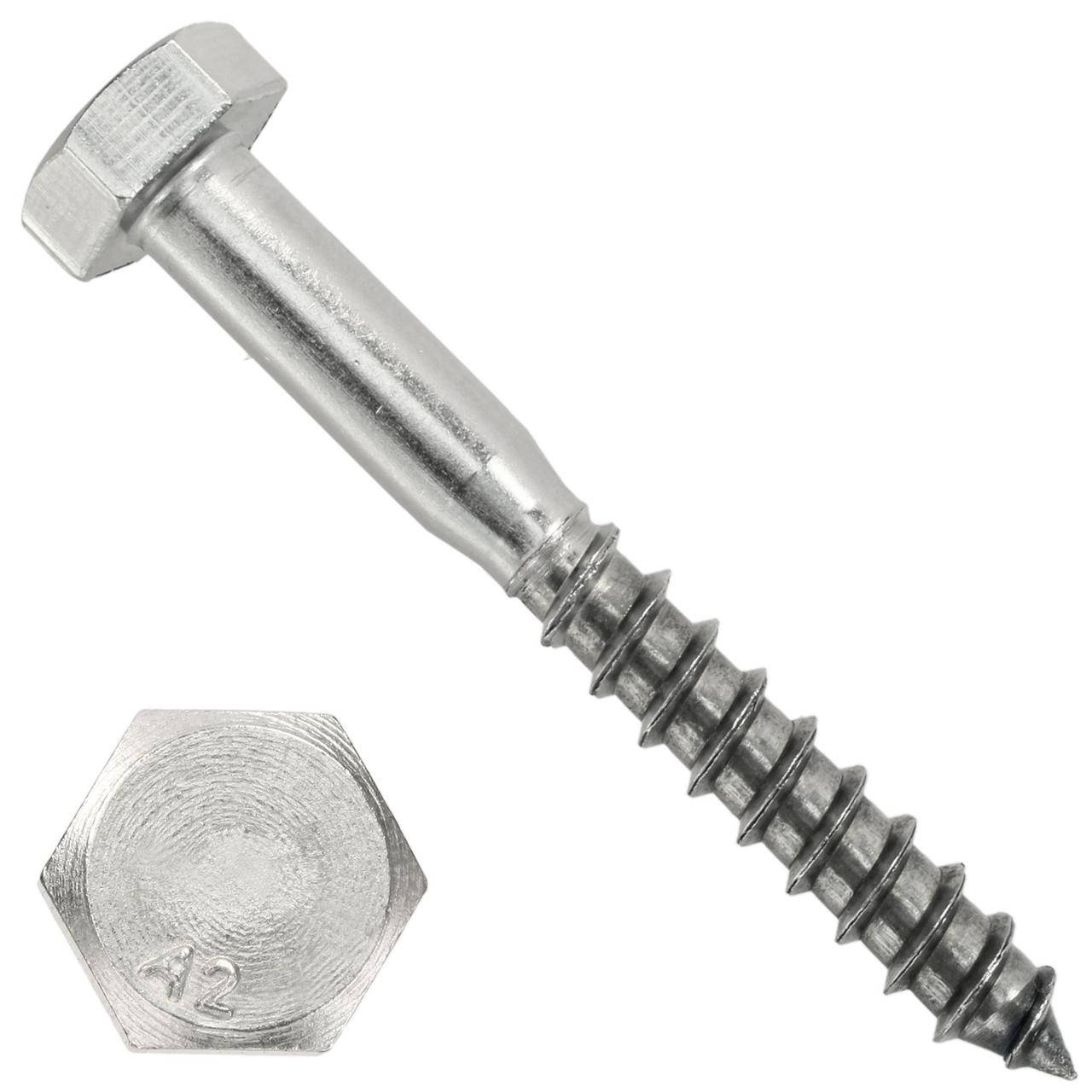 

Шуруп(Винт)Болт Для Дерева 6 * 100мм/(10 шт)Нержавейка А2 DIN571