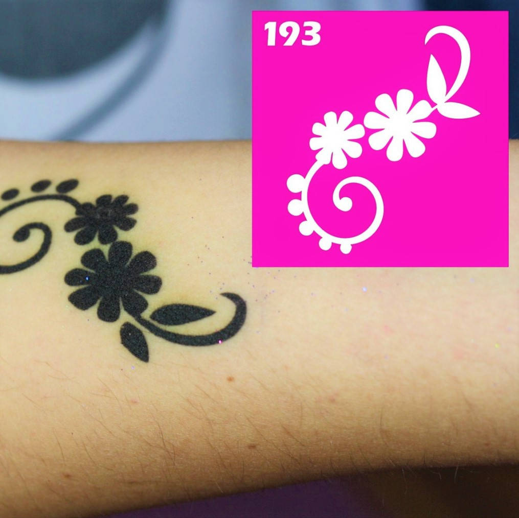 

Трафарет цветок для био-тату хной, блеск тату Boni Kasel